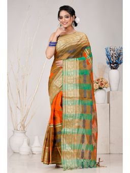 DipDiya - Women Orange Pure Cotton Saree