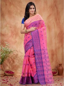 DipDiya - Women Pink Pure Cotton Saree