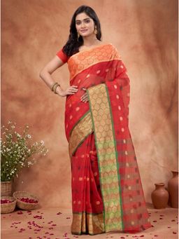 DipDiya - Women Red Pure Cotton Saree