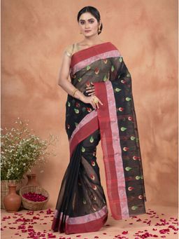 DipDiya - Women Black Pure Cotton Saree