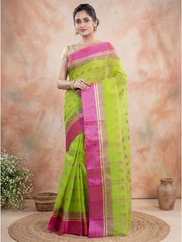 DipDiya - Women Green Pure Cotton Saree