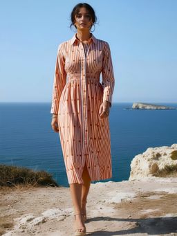 Dora Dori - Women Orange Cotton Dress