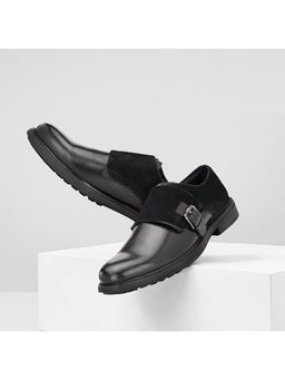 Hitz - Men's Black Leather Shoes with Buckle