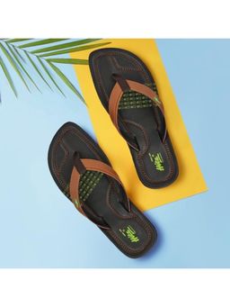 Hitz - Men's Tan Synthetic Open Toe Casual Slippers