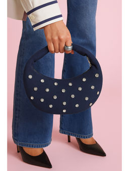 Modarta By Kamakshi - Women Navy Blue Purse Moon Shaped Handbag