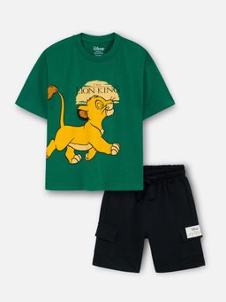 Napchief - Unisex Green Character T-shirt with Shorts