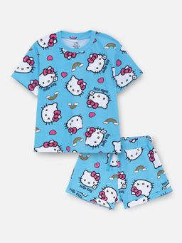 Napchief - Girls Blue Character T-shirt with Shorts