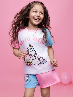 Napchief - Girls Multi-Color Character T-shirt with Shorts