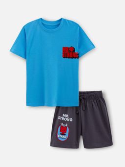 Napchief - Unisex Blue Character T-shirt with Shorts