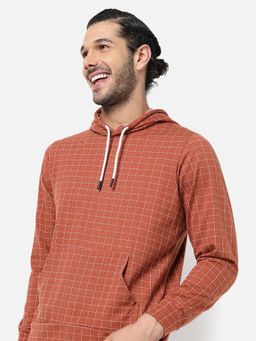 Campus Sutra - Men Checks Stylish Casual Hooded Sweatshirts