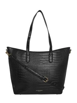 Accessorize London - Womens Faux Leather Black Daffodil Tote Bag