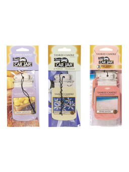 Yankee Candle - Lemon Lavender, Midnight Jasmine, and Pink Sands Car Jar Air Freshener (Pack of 3)