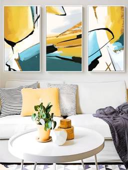 The Handmade Flair - Splash Posters Framed Wall Art (Pack of 3)