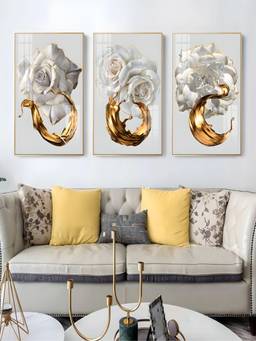 The Handmade Flair - Botanical Floral Framed Wall Art (Pack of 3)