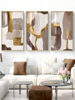The Handmade Flair - Elements Earthy Framed Wall Art (Pack of 3)