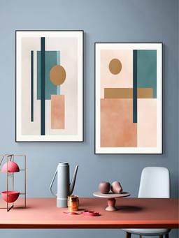 The Handmade Flair - Geometric Framed Wall Art (Pack of 2)