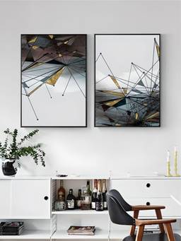The Handmade Flair - Landscape Geometric Framed Wall Art (Pack of 2)