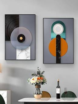 The Handmade Flair - Geometric Framed Wall Art (Pack of 2)