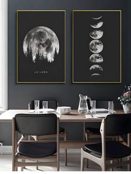 The Handmade Flair - Phases Posters Framed Wall Art (Pack of 2)