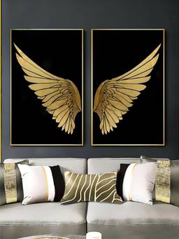 The Handmade Flair - Luxury Golden Framed Wall Art (Pack of 2)