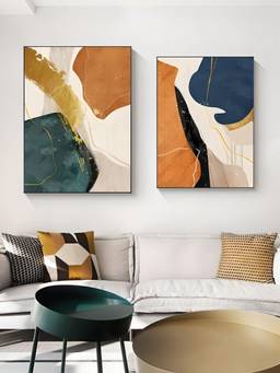 The Handmade Flair - Nordic Block Framed Wall Art (Pack of 2)