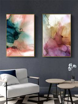 The Handmade Flair - Watercolor Framed Wall Art (Pack of 2)