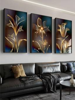 The Handmade Flair - Floral Framed Wall Art (Pack of 3)