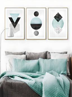 The Handmade Flair - Geometric Framed Wall Art (Pack of 3)