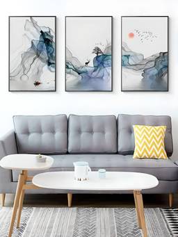 The Handmade Flair - Mystical Sunrise Framed Wall Art (Pack of 3)