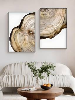 The Handmade Flair - Watercolor Minimalist Framed Wall Art (Pack of 2)