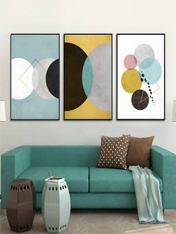 The Handmade Flair - Minimalist Geometric Framed Wall Art (Pack of 3)