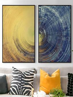 The Handmade Flair - Yellow Meets Framed Wall Art (Pack of 2)