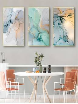 The Handmade Flair - Colored Agate Framed Wall Art (Pack of 3)