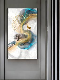 The Handmade Flair - Golden Stags Framed Wall Art