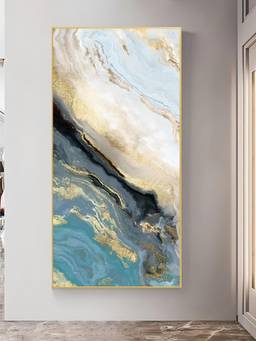 The Handmade Flair - Golden Marble Framed Wall Art (Pack of 2)