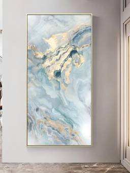 The Handmade Flair - Golden Marble Framed Wall Art