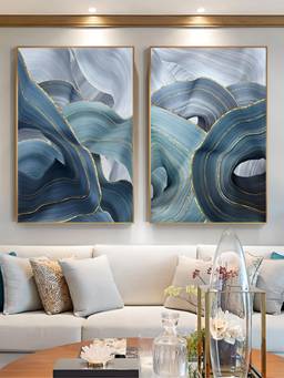 The Handmade Flair - Silver Ribbon Framed Wall Art (Pack of 2)
