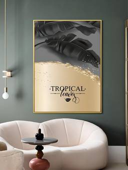 The Handmade Flair - Golden Tropical Framed Wall Art