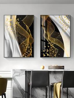 The Handmade Flair - Birds Flowing Framed Wall Art (Pack of 2)