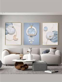 The Handmade Flair - Circle Light Framed Wall Art (Pack of 3)