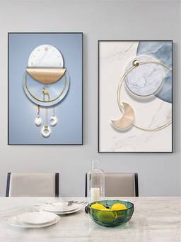 The Handmade Flair - Circle Light Framed Wall Art (Pack of 2)