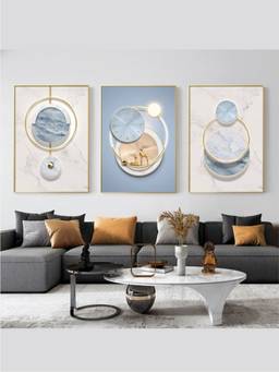 The Handmade Flair - Circle Light Framed Wall Art (Pack of 3)