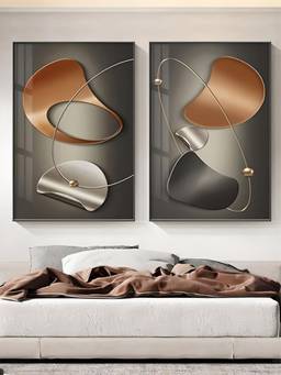 The Handmade Flair - Aesthetics Curved Framed Wall Art (Pack of 2)