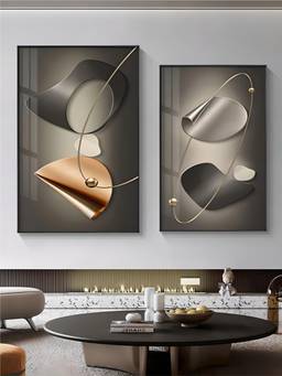 The Handmade Flair - Aesthetics Curved Framed Wall Art (Pack of 2)