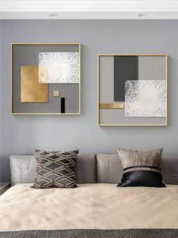 The Handmade Flair - Textural Architectural Framed Wall Art (Pack of 2)