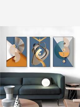 The Handmade Flair - Geometric Framed Wall Art (Pack of 3)