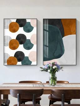 The Handmade Flair - Watercolor Minimalist Framed Wall Art (Pack of 2)