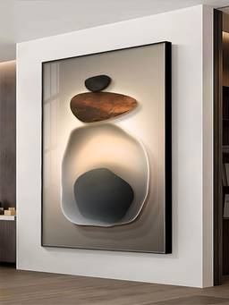 The Handmade Flair - Neutral Pebble Framed Wall Art