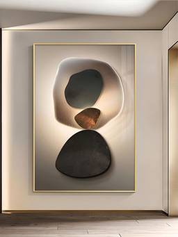 The Handmade Flair - Neutral Pebble Framed Wall Art