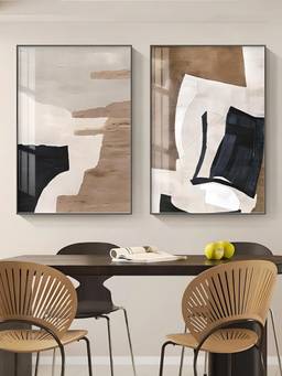 The Handmade Flair - Neutral Colors Framed Wall Art (Pack of 2)